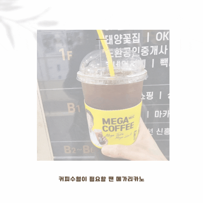  메가커피 메가리카노 (feat 어떤 원두, 샷, 용량, 가격)