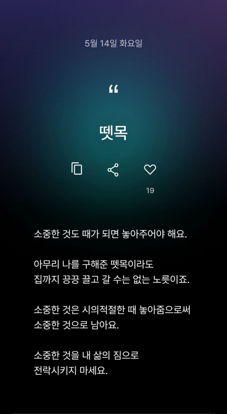  뗏목 소중한 것도 때가 되면 놓아주어야 해요