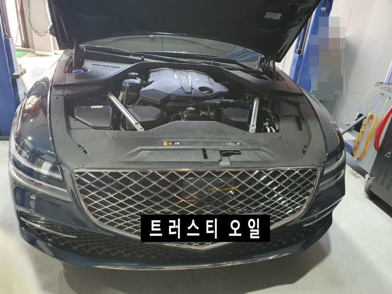 제네시스 G80(RG3) 3.5가솔린 엔진오일 및 에어컨(내기,외기)필터 교환작업.