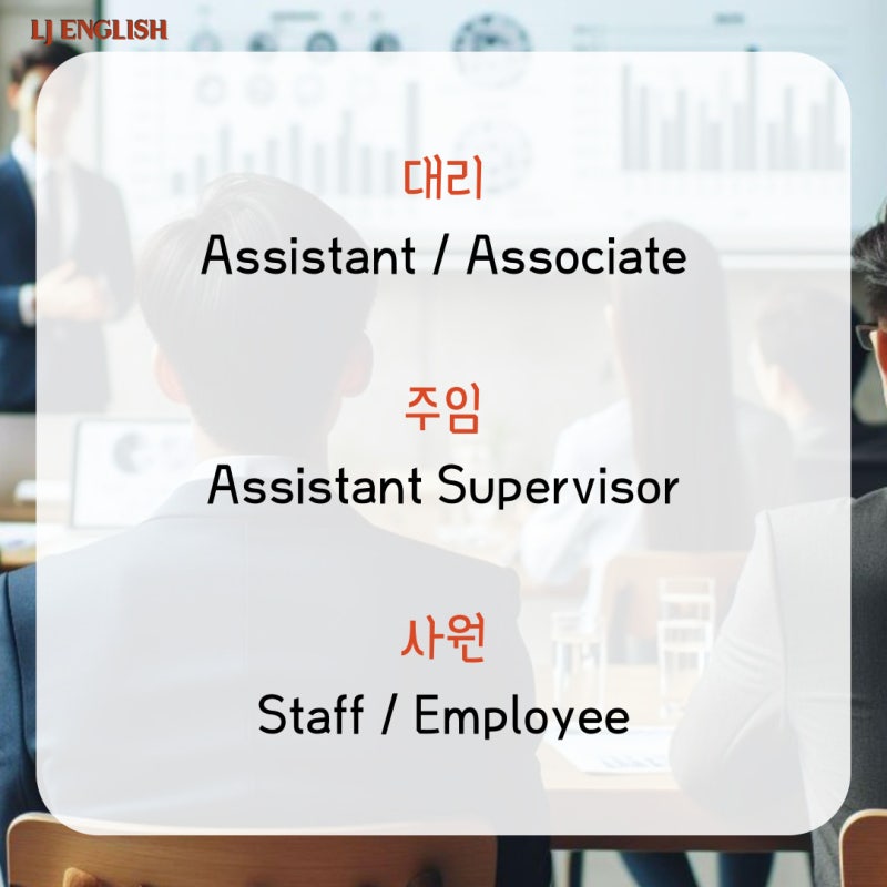 회사 직급 영어로 표현하기 (회장, 사장, 부장, 이사, 과장, 차장, 대리, 사원) CEO, President ...