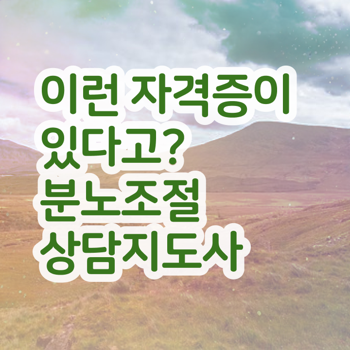  쉬운자격증추천 , 분노조절상담지도사 간편하게 준비했던 노하우
