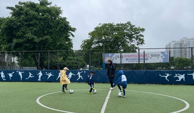 비 오는 날에도 차범근 축구교실