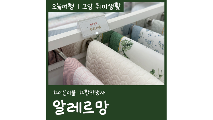 고양 가볼만한곳 고양시 알레르망 할인 행사 무더위 여름이불 준비 고양 가볼만한곳 고양시 알레르망 할인 행사 무더위 여름이불 준비