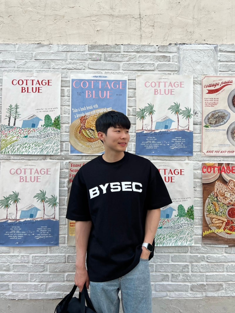 남자 오버핏 반팔 바이젝 BYSEC 덩치 커보임