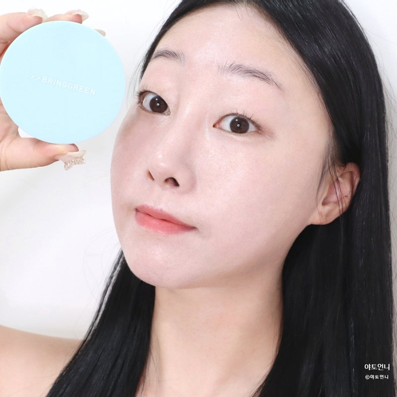 브링그린 티트리 시카 톤업 선쿠션 얼굴 붉은기 커버 썬쿠션 추천 올리브영 자외선 차단제