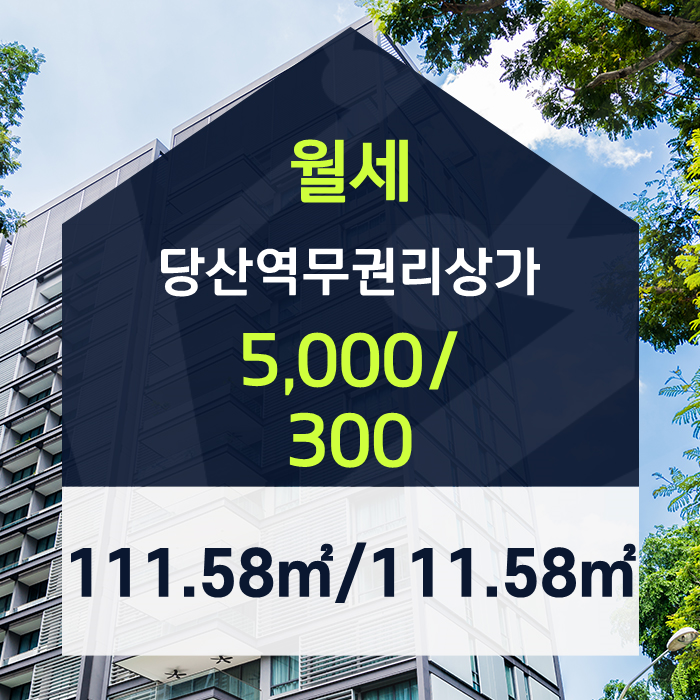  당산역 무권리 상가점포 월세 5,000/300만원 추천드립니다.