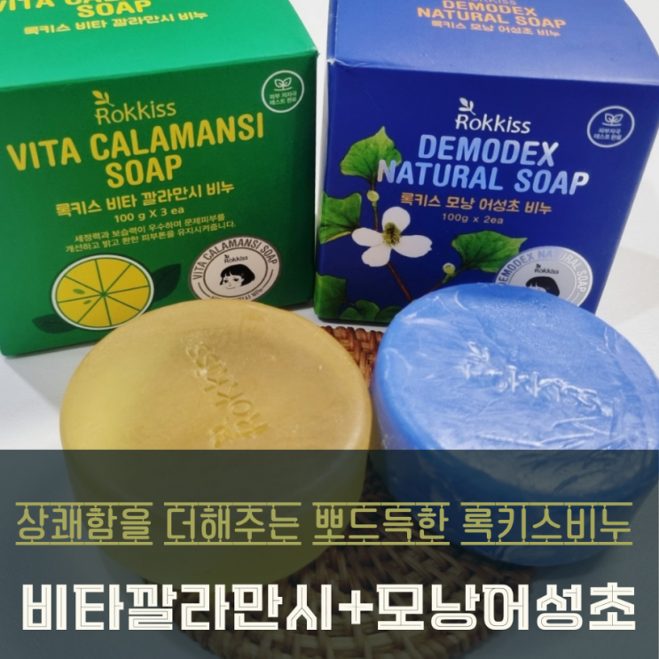  상쾌함을 더하는 록키스 어성초비누+깔라만시비누 써본 후기
