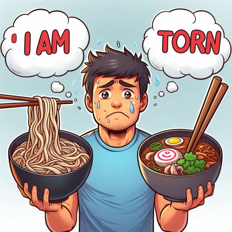  갈등의 상황을 나타내는 I am torn 제대로 사용해보기