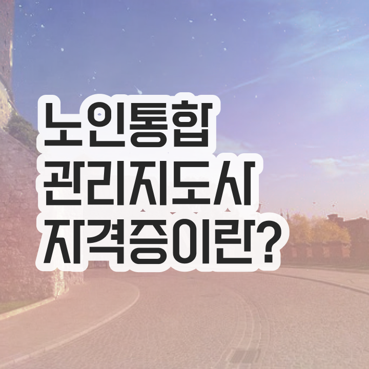  노인통합관리지도사과정 , 노인통합관리지도사 자격증 취득과정 정보 가득