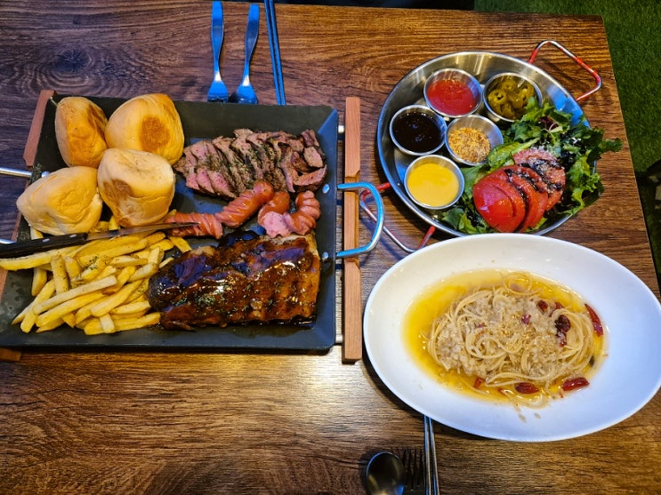  서산 맛집 준테이블-스테이크플래터, 알리오올리오, 분위기 좋은 서산 파스타맛집