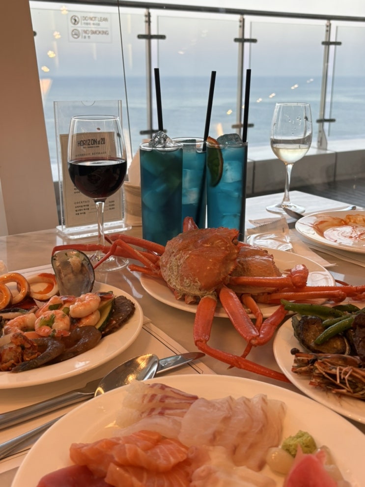  강릉 분위기 맛집 스카이베이경포 호텔 호라이즌앳20 디너뷔폐(Feet. 와인무제한)!