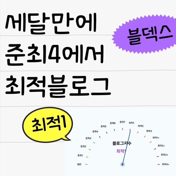  블로그 지수 준최4에서 최적블로그 주제변경