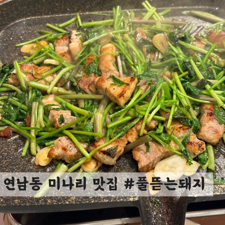  [연남] 미나리 삼겹살 맛집 #풀뜯는돼지