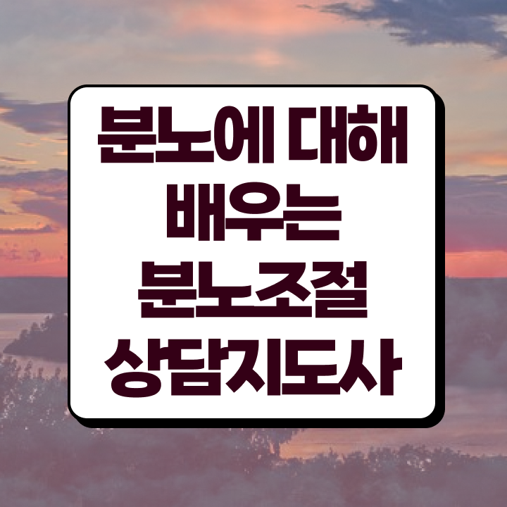  분노조절상담지도사2급교육센터 혼자서 독학으로 분노조절상담지도사자격증 취득했던 후기
