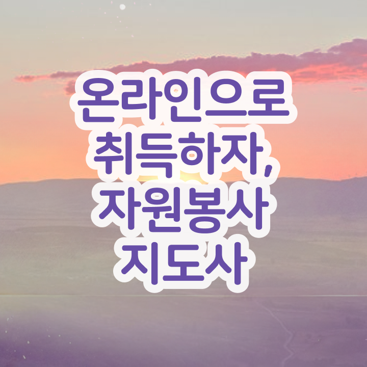  자원봉사 프로그램 , 자원봉사지도사 자격증 취득 정보 최단기간 취득한 과정