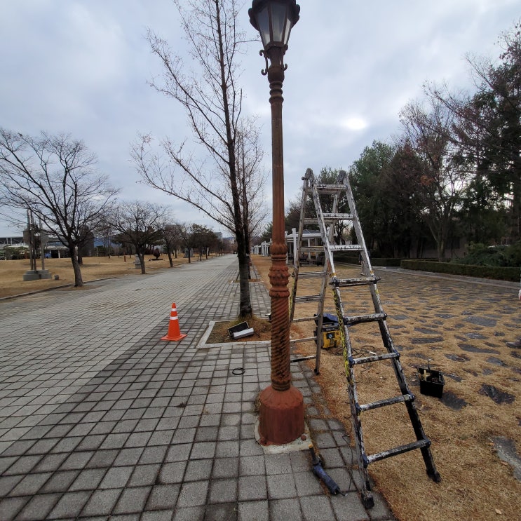  대전시립미술관 주물가로등도색