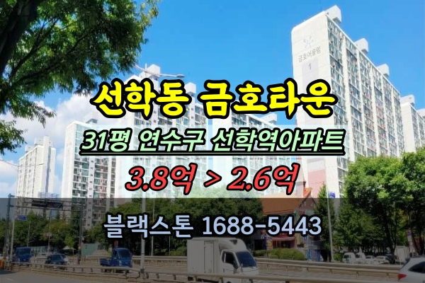  선학동 금호어울림 경매 31평 선학역아파트 매물