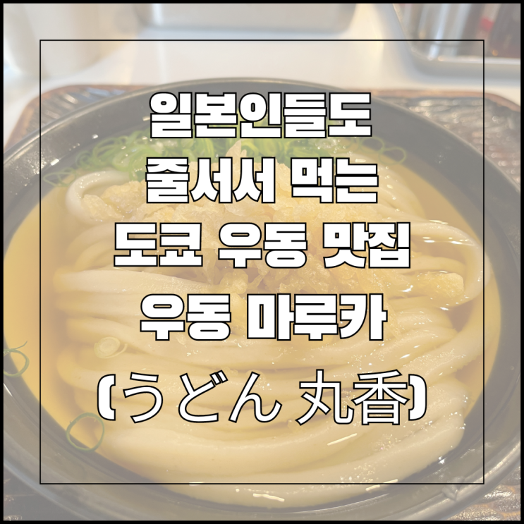  일본인들도 줄서서 먹는 도쿄 우동 맛집 - 우동 마루카 (うどん 丸香) 메뉴 추천 및 후기