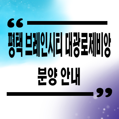  평택 브레인시티 대광로제비앙 미분양아파트 장안동 신축 잔여세대 분양가 모델하우스