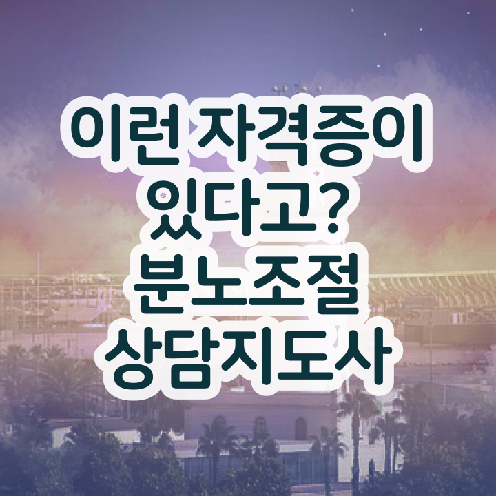  40대취업자격증 , 분노조절상담지도사 조건없이 혼자서 독학으로 빠르게 준비한 노하우