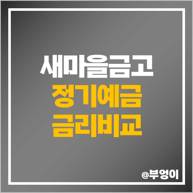 새마을금고 정기예금 금리 비교 단기 이자 높은 예금 특판 추천 새마을금고 정기예금 금리 비교 단기 이자 높은 예금 특판 추천