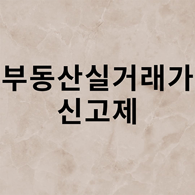  부동산실거래가 신고제란