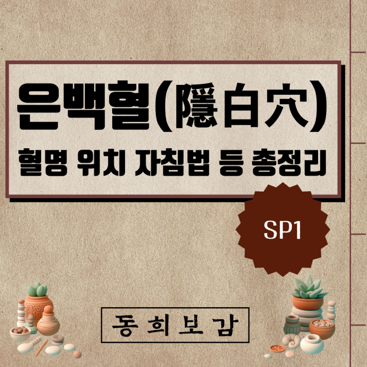  은백혈(隱白穴) SP1, 소속경맥 혈명 위치 특성 자침법 등 총정리