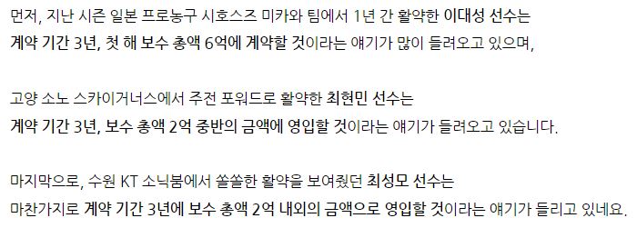 [2024 프로농구 FA] <b>삼성</b> 썬더스, <b>이대성</b> & 최현민 & 최성모... 