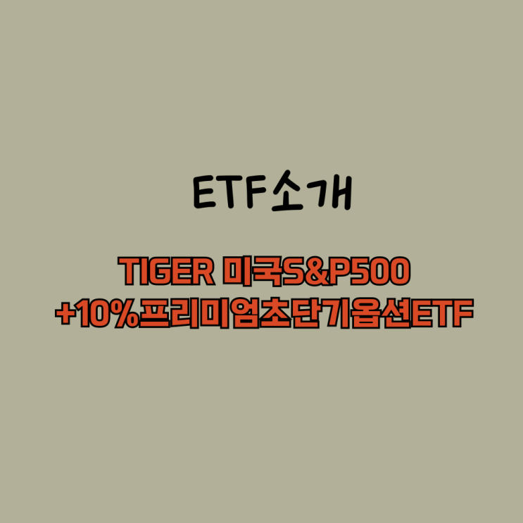  미국 대형 기술주 투자 TIGER미국S&P500 프리미엄 초단기 옵션 ETF