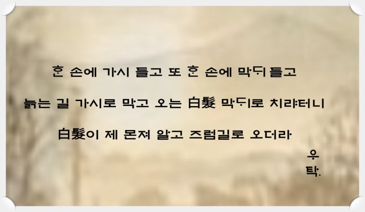  가는 세월 잡을 수 없어  우탁의 탄로가