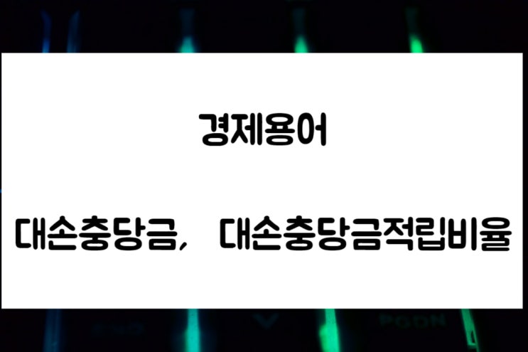  대손충당금 적립비율 이란 어떤 뜻
