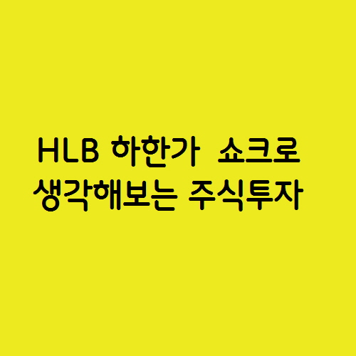  HLB 하한가 쇼크로 생각해보는 주식투자