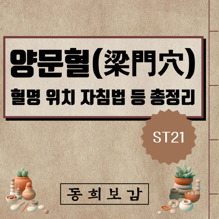  양문혈(梁門穴) ST21, 소속경맥 혈명 위치 특성 자침법 등 총정리