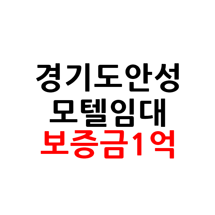  보증금1억 경기도 안성 모텔 호텔 임대