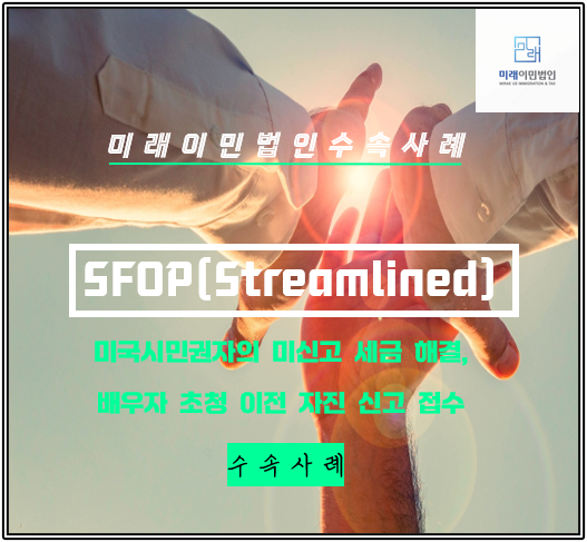  [미래이민법인] 스트림라인을 통한, 장기간 미신고 미국 세금의 자진신고 수속 사례