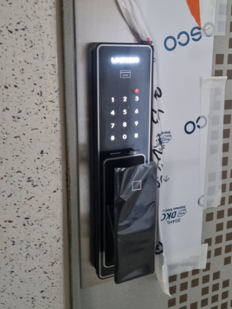  용인도어락 용인 수지구 상현동 벽산블루밍아파트 유니코 도어락 TP-8500F 설치