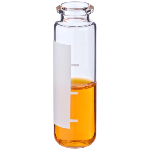  [유리초자] 20 ml 라이트온 투명 크림프 바이알 (둥근 바닥) 20 ml Write-on Clear Crimp Vial (Rounded)