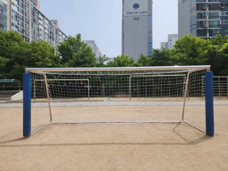  [날개스포츠] 안양귀인초교 축구골망 교체, 축구골대그물망 교체 작업