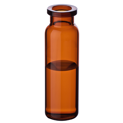  [유리초자] 20 ml 엠버 크림프 바이알 (둥근 바닥) 20 ml Amber Crimp Vial (Rounded Base)
