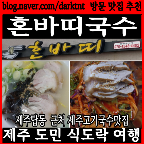 목이버섯 고명 진한 고기국수 제주 탑동 맛집 혼바띠국수 추천