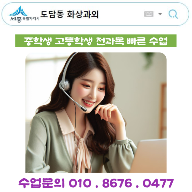  세종시 도담동 화상과외 과목별 빠른 수업