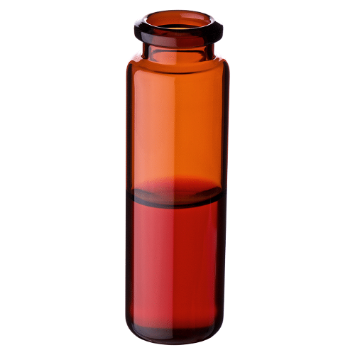  [유리초자] 20 ml 엠버 크림프 바이알 (둥근 바닥) 20 ml Amber Crimp Vial (Rounded Base)