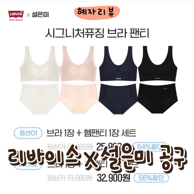  리바이스 시그니쳐퓨징 매쉬라인 속옷 브라 팬티 설은미