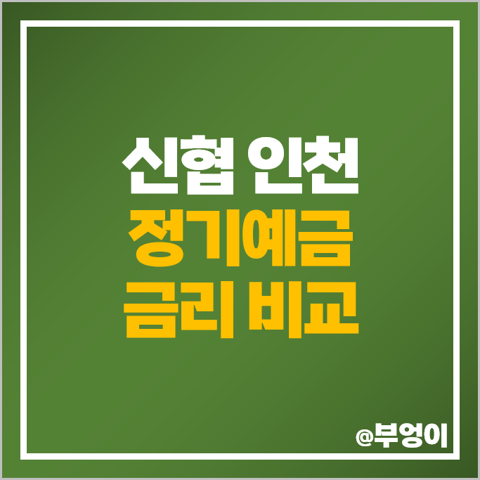 인천 신협 정기예금 금리 비교 특판 이자 높은 예금 추천 인천 신협 정기예금 금리 비교 특판 이자 높은 예금 추천