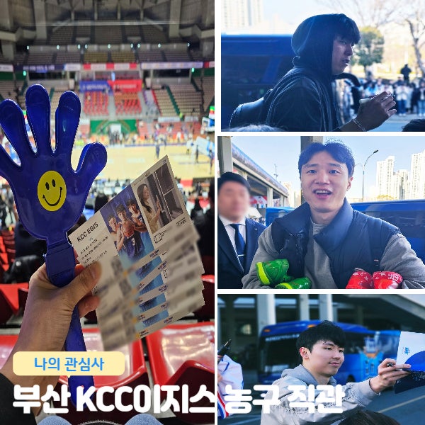  행복했던 부산 kcc 이지스 농구 직관 후기 (+허웅,최준용,송교창 kcc 선수들 싸인과 사진)