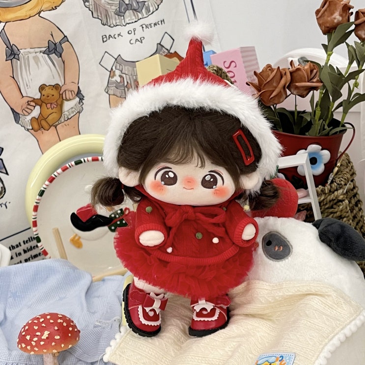 20cm 귀여운 빨간 모자 세트 인형옷 아이돌인형옷