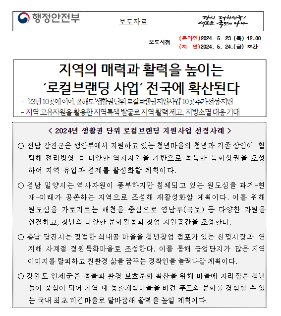 지역의 매력과 활력을 높이는 ‘로컬브랜딩 사업’ 전국에 확산된다 지역의 매력과 활력을 높이는 ‘로컬브랜딩 사업’ 전국에 확산된다