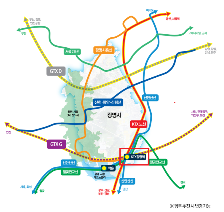  광명시, 20분 철도 네트워크 선언 - KTX 광명역 호재 살펴보기