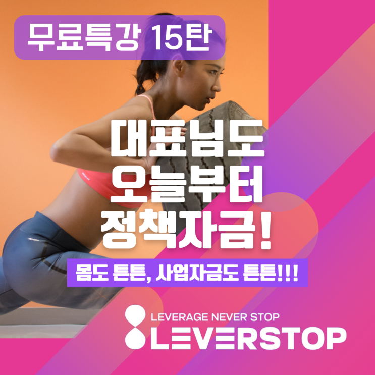  레버스탑 15번째 무료특강(주제 : 업종별 정책자금 스포츠편)