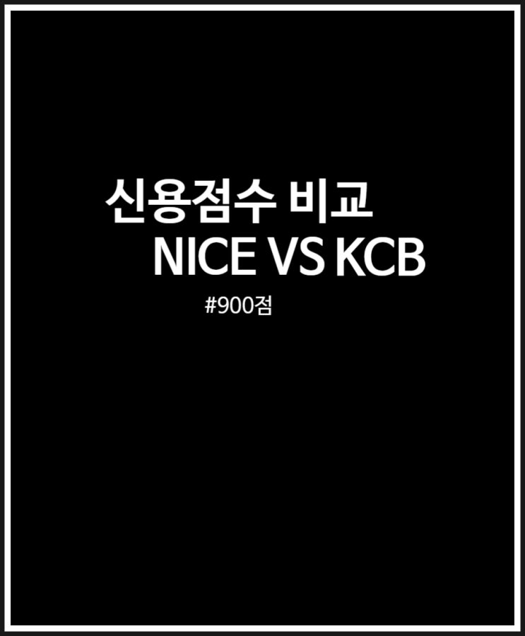  KCB VS NICE 신용점수 차이 비교 (평가 내역 비율 정리)